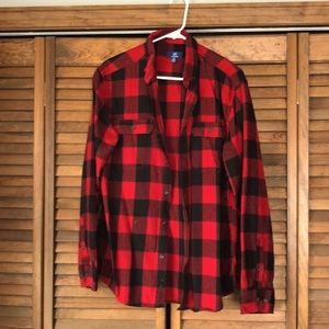 George mens size medium plaid button down shirt